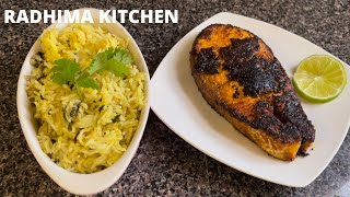 Flavored Rice With Salmon Fish Fry Recipe In Tamil