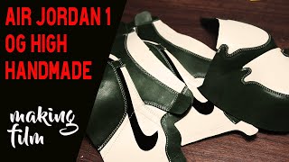 Making dark green Air Jordan 1s