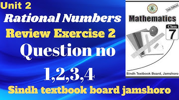 Unit 2 Review Exercise 2 7th class mathematics sindh textbook board.