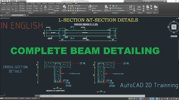 Complete Beam Detailing in AutoCad || T Section and L Section.