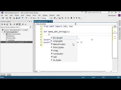 Python Tutorial 3 6  Editing Python code using Visual Studio 2016