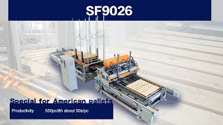 SF9026 Stringer Wood Pallet Making Machine #hicas #saifan #woodpalletbusiness #woodpalletmachine