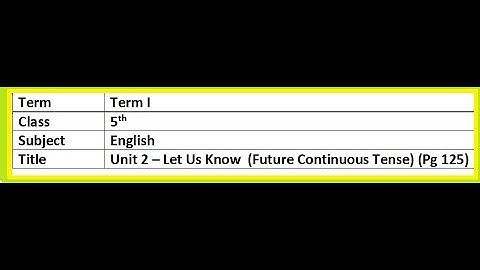 T1-C5-Eng-Unit 2-Let Us Know (Future Continuous Tense ) (Pg 125)