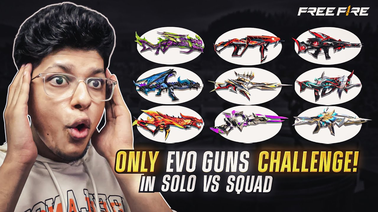 Only Evo Guns Challenge Free Fire 😨 തൊട്ടാൽ Game നിർത്തും 🥵 Solo Vs Squad🔥