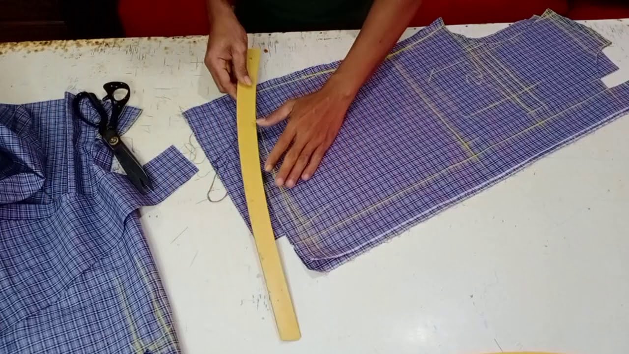 K3meja Wanita ,, membuat pola kemeja wanita lansung di kain #masfian #kemejawanita