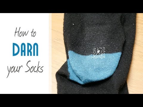 How to: DARN Your SOCKS | Mend a Hole in Knit Fabric - 2 WAYS ...