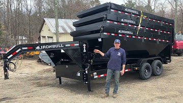 2023 Iron Bull DBG Gooseneck 14k 7k Axles Roll Off Dumpster Trailer System with three 16 yard cans