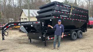 2023 Iron Bull DBG Gooseneck 14k 7k Axles Roll Off Dumpster Trailer System with three 16 yard cans