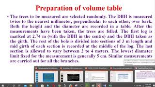 Preparation Of Forest Volume Table  | Forest Education