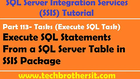 SSIS Tutorial Part 113-Execute SQL Queries From a SQL Server Table in SSIS Package