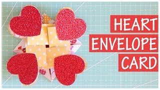 DIY | Heart Envelope Card Tutorial | Explosion Box Scrapbook Idea