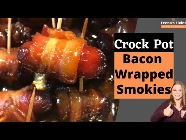 Crock Pot Bacon Wrapped Smokies - How to make lil' smokies in the