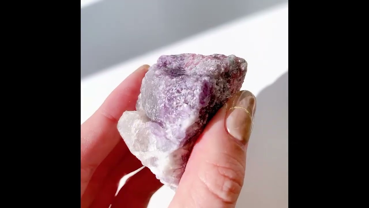 レピドライトwithピンクトルマリン 原石 | 原石 | Crystals by Purely