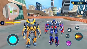 Optimus Prime Multiple Transformation Jet Robot Car Game - Android Gameplay