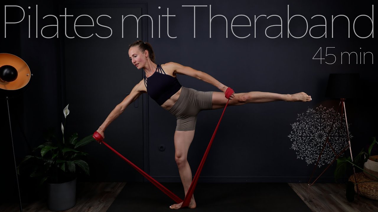 45 Min FULL BODY PILATES mit Theraband für Fortgeschrittene | inkl. Warm Up + Stretch