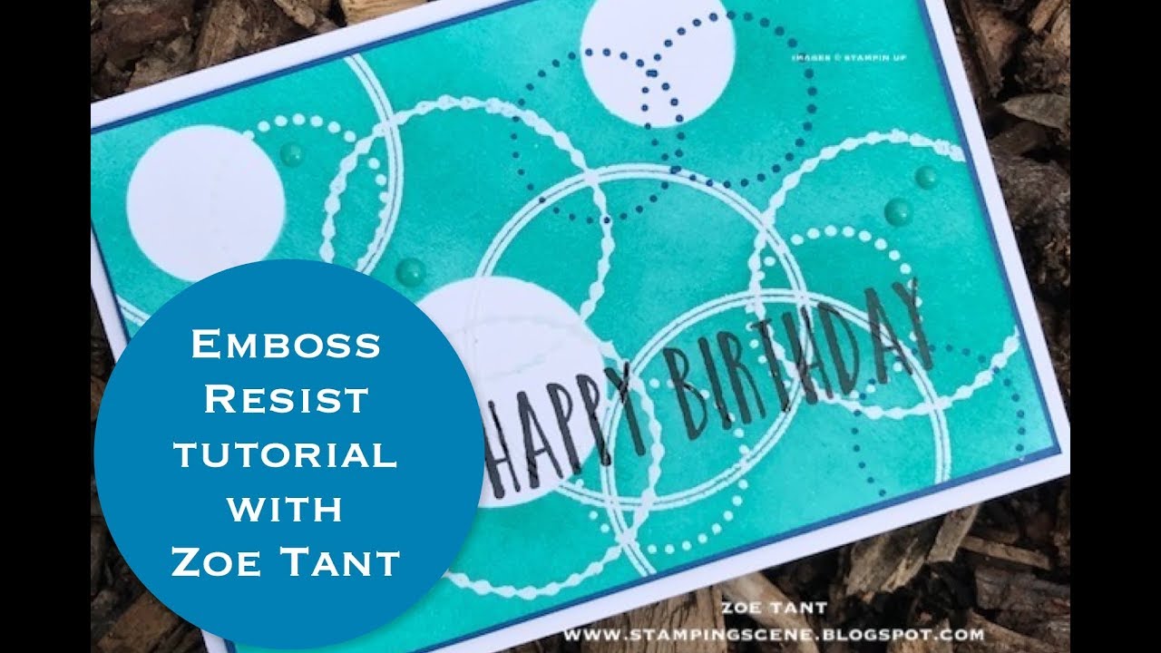 Emboss Resist Technique using Stampin' Up! Eastern Beauty - YouTube