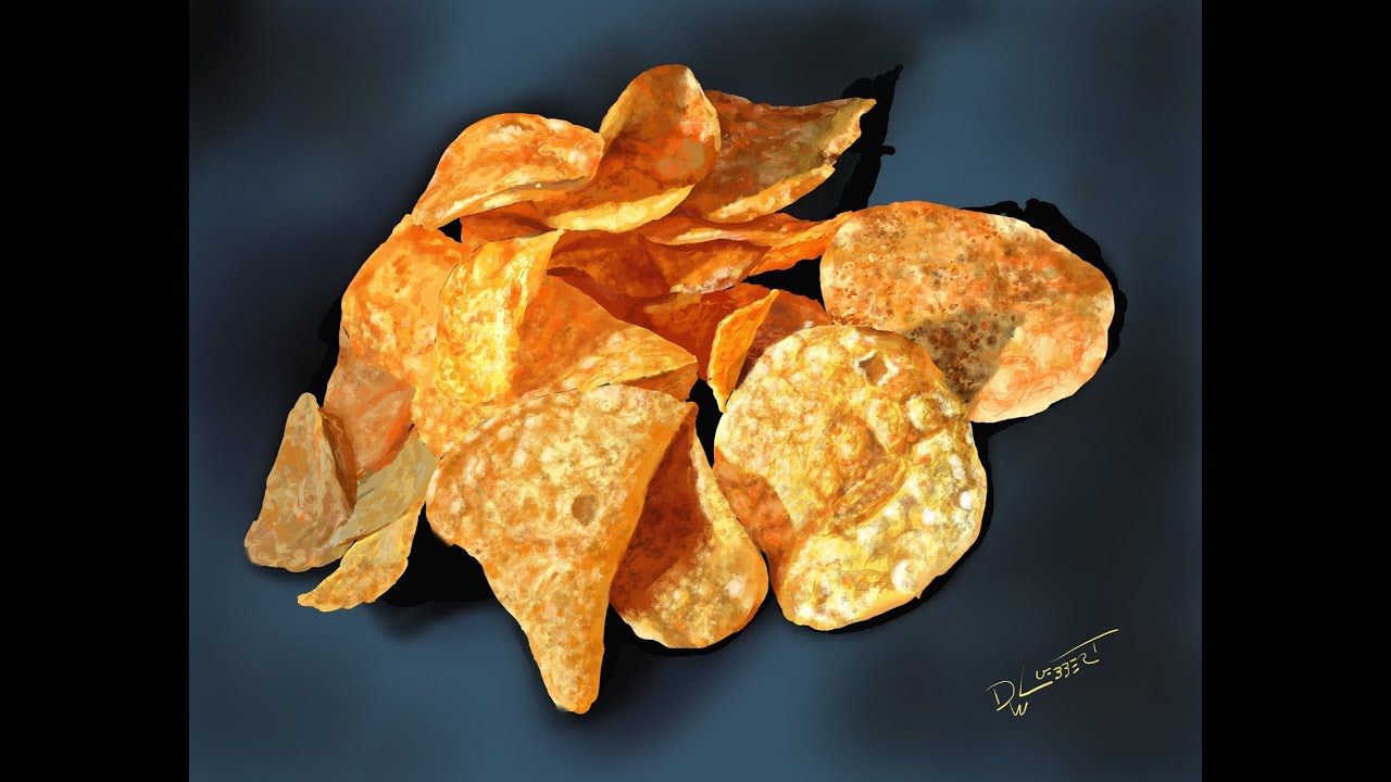 19. "Potato Chips" Easy Four Step Method Digital Painting Tutorial by