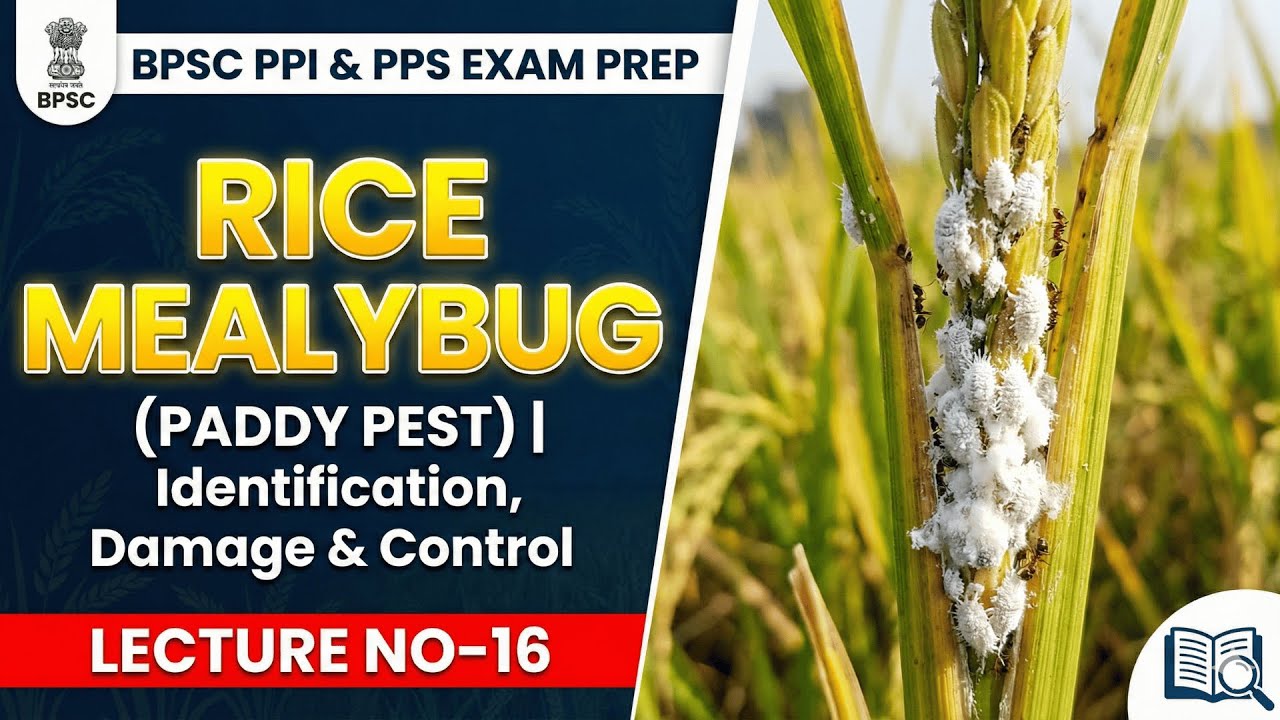 BPSC PPI & PPS Exam Prep | Rice Mealybug (Paddy Pest) | Identification & Control | Lecture No-16