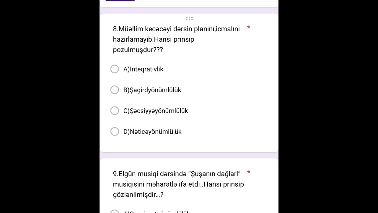 kurikulumun prinsipləri Situasiya tipli testlər..📚📒👍🏻