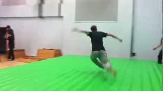 Double Cork and Backflip 720 attempts on Air Pad