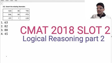 CMAT 2018 Solved Paper Slot 02 LR Part 02 | CMAT 2022 Preparation