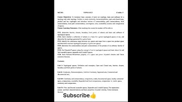 M.Sc.(math), Sem.-2nd, syllabus, |paper-Topology|,# MGKVP#,