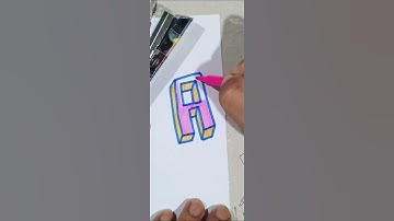 Colouring Alphabet A with Pink Colour #yiichy