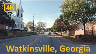 Driving in Downtown Watkinsville, Georgia - 4K60fps