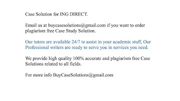 ING DIRECT Case Study Analysis Solution