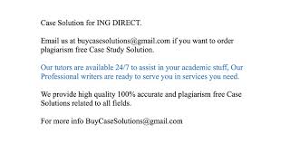ING DIRECT Case Study Analysis Solution
