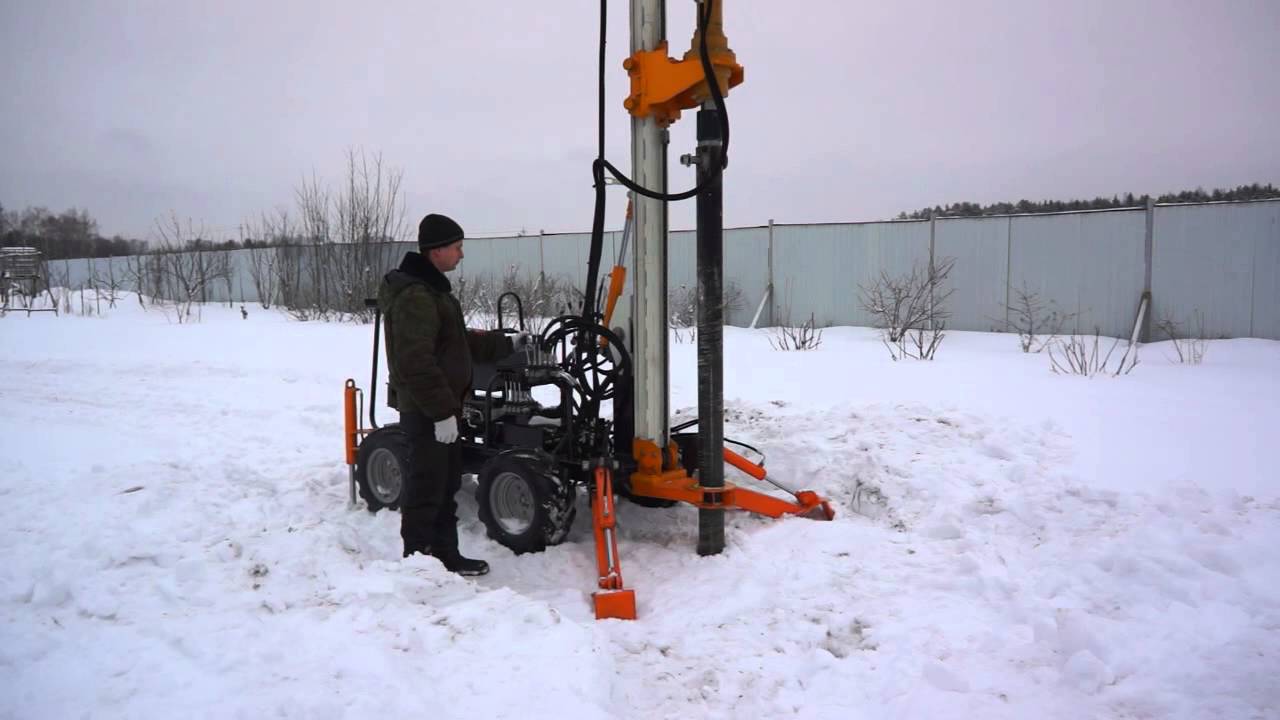 Установка для завинчивания свай МГБ 50П-04ВС - YouTube