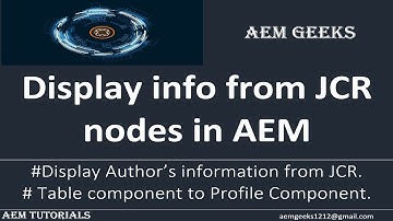 Tut #4 | Display information from jcr nodes in aem
