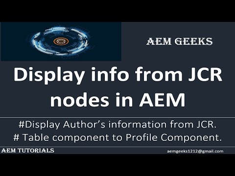 Tut #4 | Display information from jcr nodes in aem