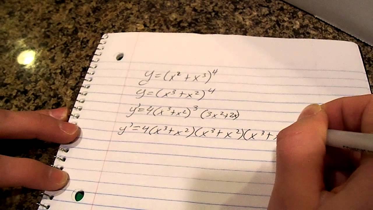 Determine The Derivative Of Y X 2 X 3 4 Youtube