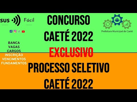 EXCLUSIVO - CONCURSO E PROCESSO SELETIVO DE CAETÉ EM MINAS GERAIS EM 2022 - EDITAL NOS PRÓXIMOS DIAS