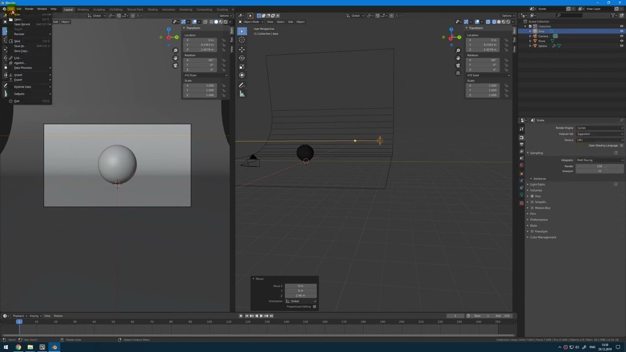 28  Студийное освещение в Blender 2 8   Cycles   Бесшовный фон   Уроки для начинающих на русском