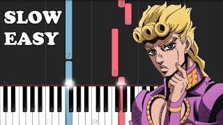 Giorno's Theme - Jojo's Bizarre Adventure - Golden Wind (SLOW EASY PIANO TUTORIAL) chords