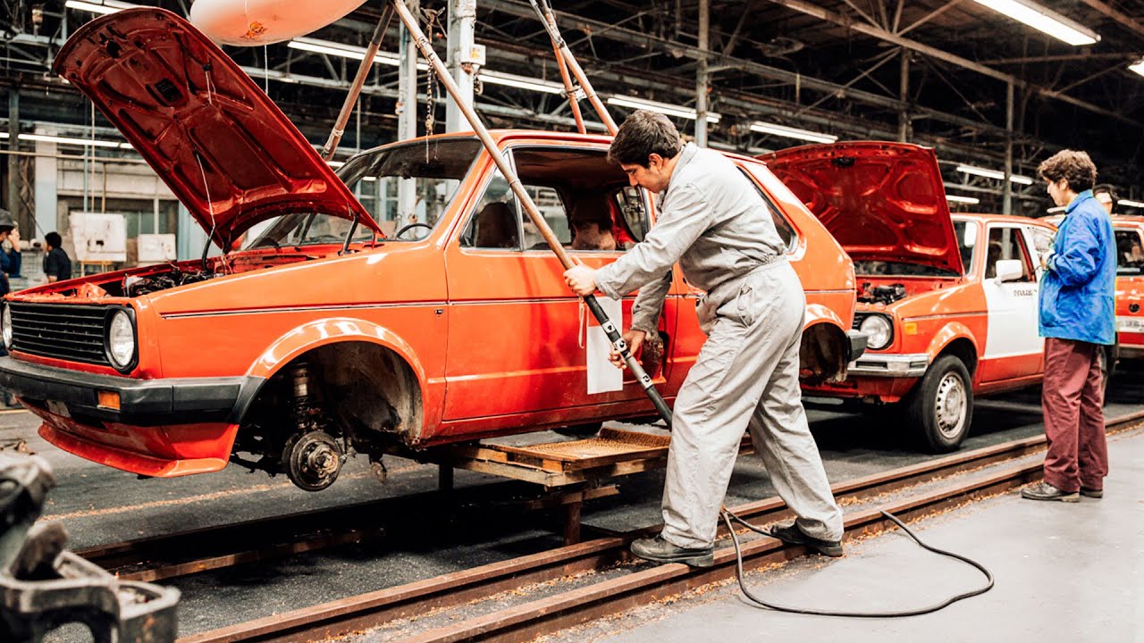 AMAZING Retro Volkswagen Golf & Jetta 1989s Inside Factory Tour (Manufacturing process)