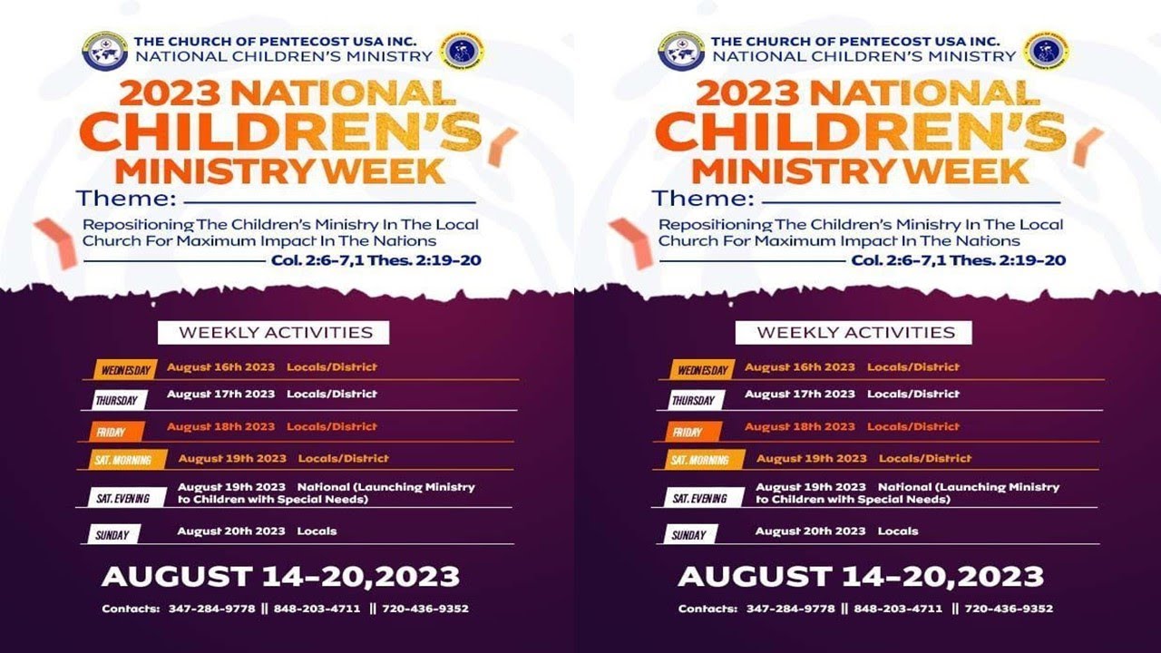 PIWC-NY- SUNDAY CHILDREN SERVICE LIVE - AUGUST 20TH,2023 - YouTube