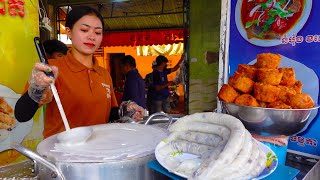 Since 1990 ! Popular Steamed Rice Rolls In Phnom Penh! Cambodian Street Food