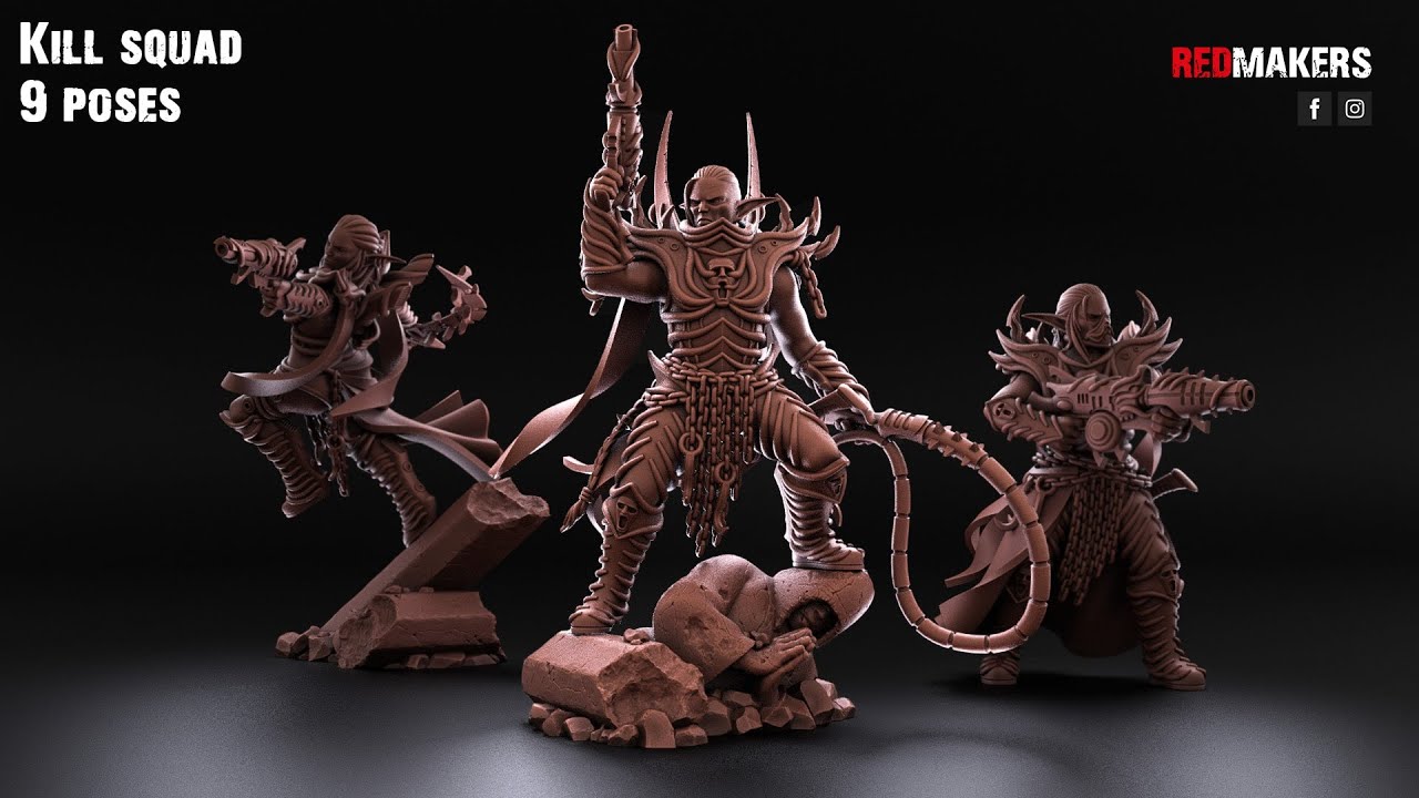 Kill Squad – Dark Elves. Models for 3D printing. - YouTube