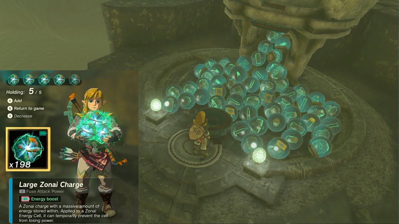 Large Zonai Charges overflow Zonai Device - The Legend of Zelda Tears