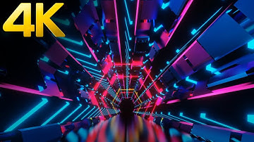 9 hours 4k Blue Pink Hexagon Tunnel Mind Relaxing Sci-fi Night Light Screensaver Seamless  Animation