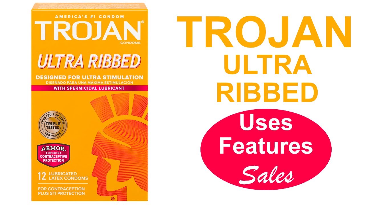 TROJAN Stimulations Ultra Ribbed Spermicidal Condoms, 12 Count - YouTube
