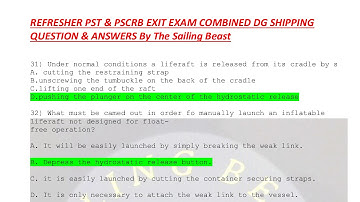 Refresher PST & PSCRB Exit Exam DG Shipping Questions With Answers Combined Set 3