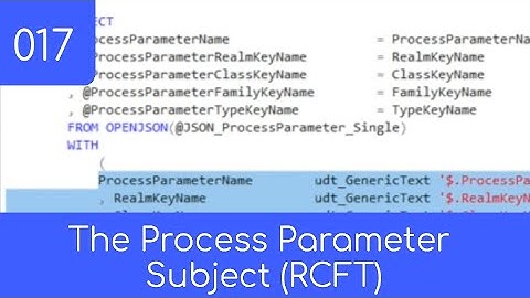 017 - Process Parameters - SQL Master Data Management