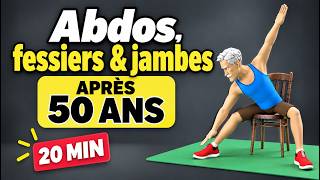 Abdos, fessiers & jambes après 50 ans | 20 min sur chaise  (Intermédiaire)