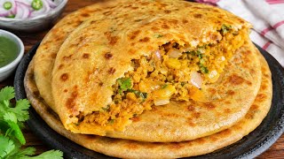 बेसन और प्याज का मसालेदार पराठा। Besan Pyaz Paratha Recipe |Crispy & Soft Onion Gram Flour Paratha। screenshot 1