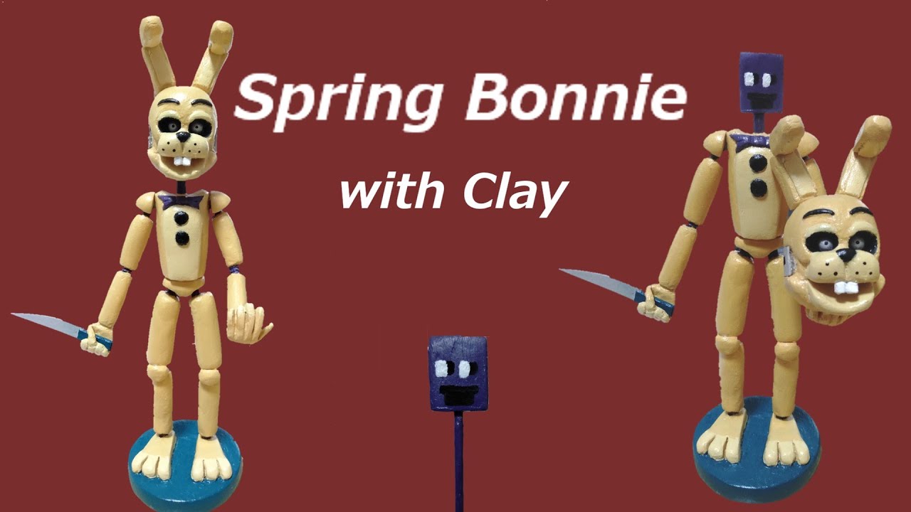 100均の石粉粘土でFNAF6仕様のスプリングボニーを作ってみた。Spring