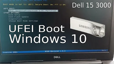 How to Install Windows 10 in Dell Laptop Using bootable USB drive | UEFI Boot Dell 15 3000